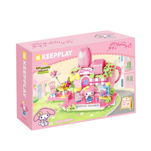 Qman Keepplay My Melody 粉紅休閒咖啡館造型積木