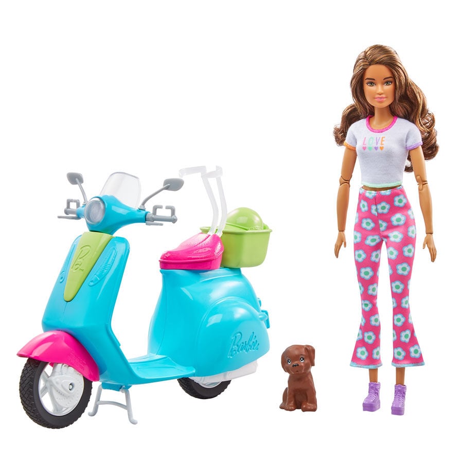Barbie Holiday Fun Doll Scooter And Accessories Toys