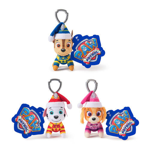 Paw Patrol Mini Holiday Plush Keychain (4 Inches) - Assorted (1 Pc)
