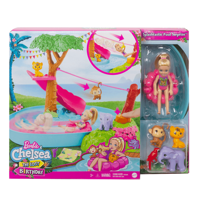 Barbie and Chelsea The Lost Birthday Splashtastic Pool Surprise Playset