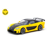  Tarmac Works 車仔 1/64 萬事得 Rx-7 Veilside Fortune7 Yellow / Black - GLOBAL64