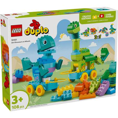 LEGO樂高得寶系列 3 合 1 輪胎上的恐龍 10451