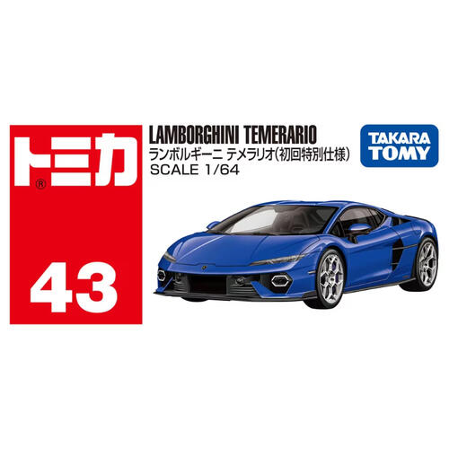 Tomica Diecast No.43 Lamborghini Temerario Blue (1st Edition)