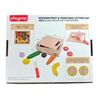 playpop Wooden Fruit & Vegetable Cutting Set
