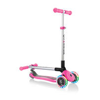 Globber Primo Foldable Lights Sky Neon Pink Scooter