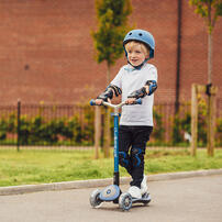 Globber高樂寶 兒童三輪滑板車-閃光升級款藍色