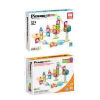 PicassoTiles Travel Size Magnetic Marble Run Builder 60pc set