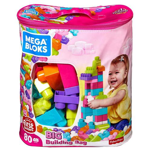 Mega Bloks Big Building Bag 80 Pieces (Pink)