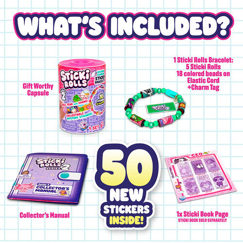 Sticki Rolls黏貼卷 黏黏手鍊胶囊 - 隨機發貨