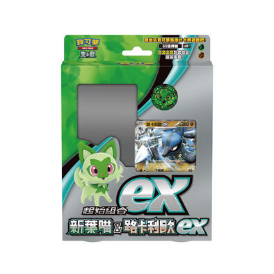 Pokemon寶可夢 集換式卡牌遊戲 朱&紫 起始組合ex 新葉喵&路卡利歐ex- 隨機發貨