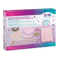 3C4G Pink & Gold Deluxe Stationery Set
