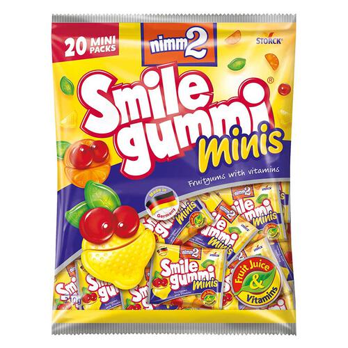 Nimm2 Smile Gummi Minis Sharing Bag (20 Mini Packs Inside) 210G