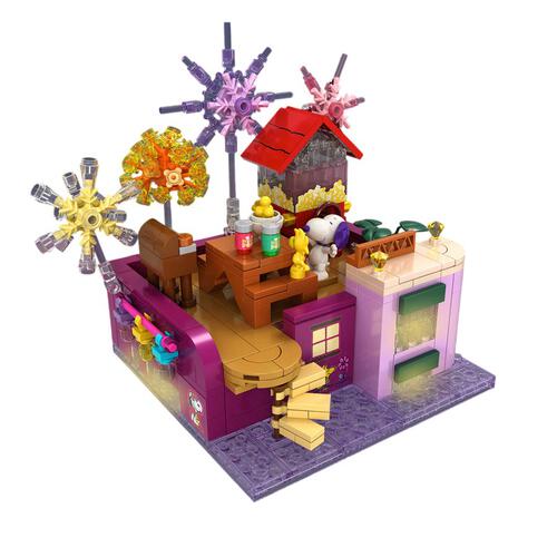 Peanuts Rooftop After Dark Building Blocks - Fireworks