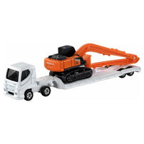 Tomica Diecast No. 143 Hitachi Construction Machinery Super Long Front Excavator ZX210-7 SLF And Transporter