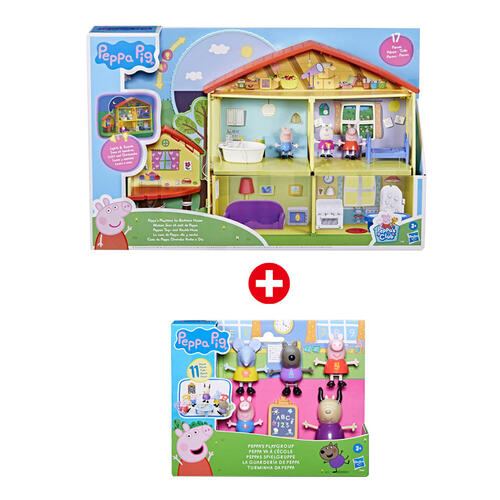 Peppa Pig Peppa House and Playgroup Bundle