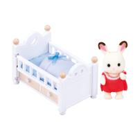 Sylvanian Families Chocolate Rabbit Baby with Furniture
