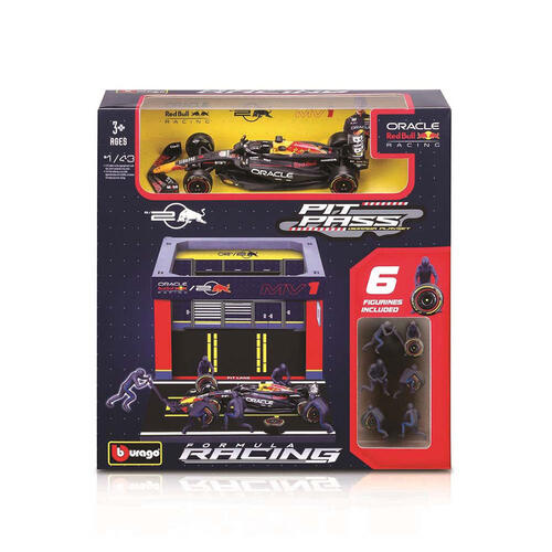 Bburago比美高 1:43 紅牛 F1 Rb20 2024 #1 車賽道維修站