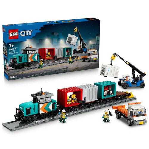 LEGO City Harbor Freight Train with Crane & Truck