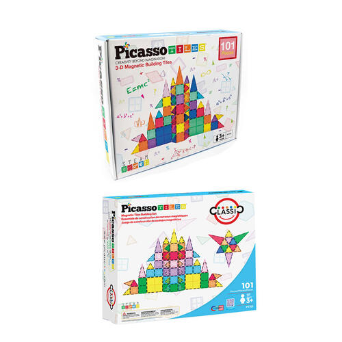 Picasso Tiles 磁力片積木玩具 - 透光彩色101塊套裝