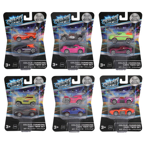 Speed City Colour-Changing Cars Twin Set - Assorted