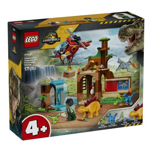 LEGO Jurassic World Velociraptor, Stegosaurus & Pteranodon Rescue