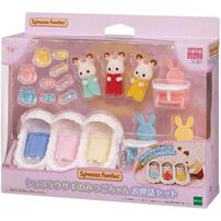 Sylvanian Families森林家族 朱古力兔三胞胎連家具套裝