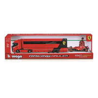 Bburago 1:43 Ferrari Racing Hauler With Ferrari SF24 Diecast