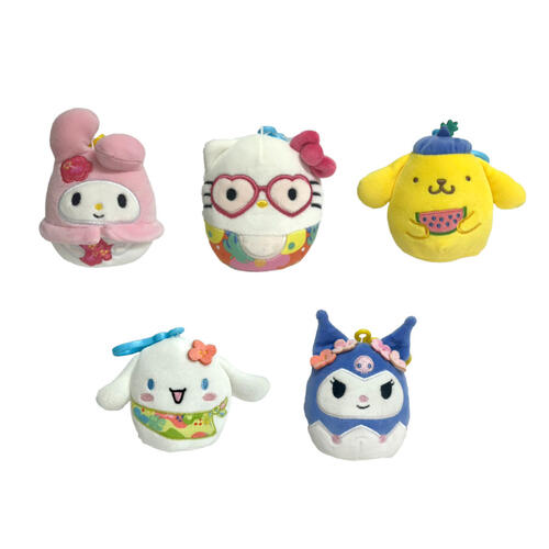 Squishmallows Sanrio 3.5吋熱帶美食主題小毛絨匙扣單件裝 - 隨機發貨