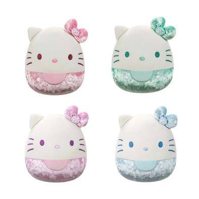 Squishmallows Sanrio Hello Kitty 50 周年 8吋天鵝絨系列毛絨公仔 - 隨機發貨
