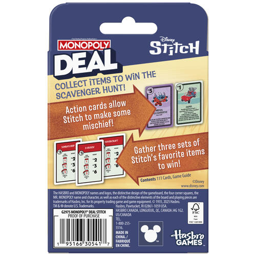 Monopoly Deal Card Game - Stitch (English Version)