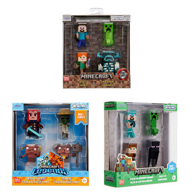 Minecraft 2.5" Metal Figures 4 Pcs Pack (Single Pack) - Assorted