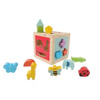 playpop Wooden Sorting Cube