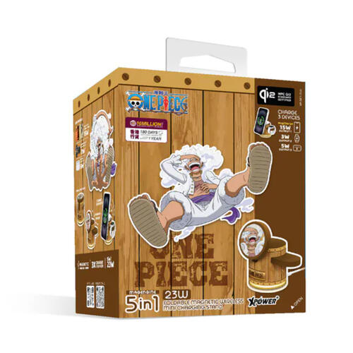 (特別訂購)XPower x One Piece GE1 Qi2迷你掌心5合1 MagCharge 15W磁吸無線充電座
