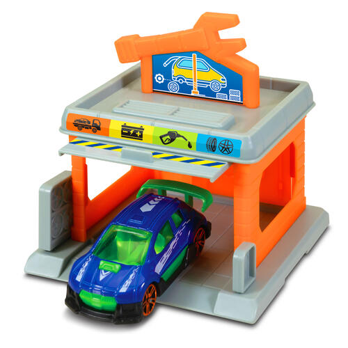 Speed City極速都市 口袋玩具場景及車 (自助服務站)