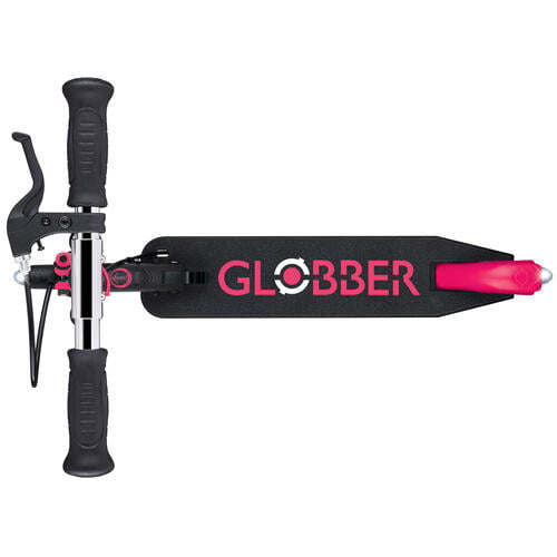 Globber高樂寶 Flow Element Junior Lights 兩輪可折疊發光滑板車 黑粉紅色
