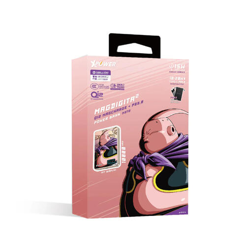 XPower x 龍珠Z MDT2 MagDigita 彩屏顯示鋁合金外殼 10000mAh PD3.0+QI2磁吸移動電源 (布歐)