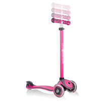 Globber高樂寶 多功能連座椅幼兒發光滑板車-深粉紅色