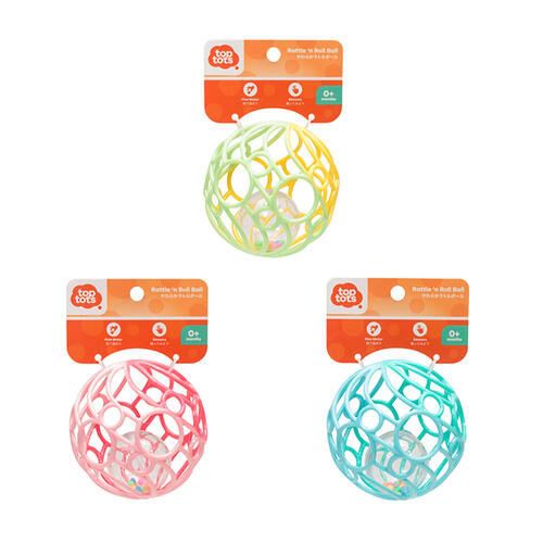 Top Tots Rattle‘n Roll Coloured Ball - Assorted