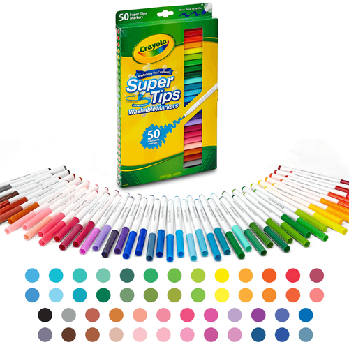 Crayola繪兒樂 50色細頭兒童可水洗水彩筆