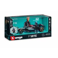 Bburago 1:24 Mercedes Amg W15 with Driver Figure #44/#63  - Assorted (1 Pc)
