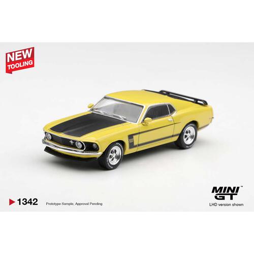 (Pre-order) Mini Gt Ford Mustang Boss 302 1969 Bright Yellow/ Blister Packaging (Expected November 2026)