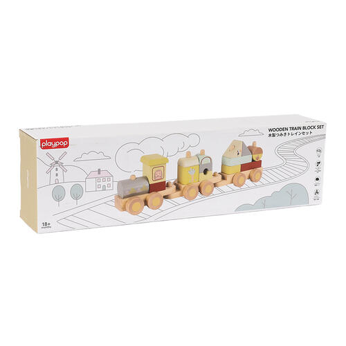 playpop木製火車積木套裝