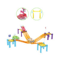 PicassoTiles Sloped Race Car Tracks for Racing Playset - 45 Pieces