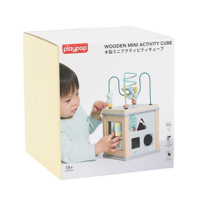 playpop Wooden Mini Activity Cube