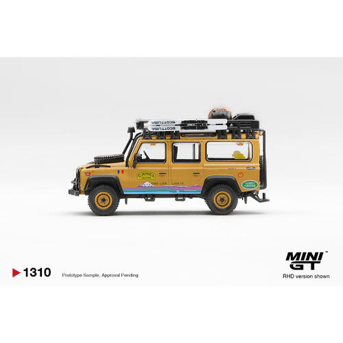 (網店預購) MINI GT Land Rover Defender 110 1998 Camel Trophy Tierra del Fuego CT.36 Romania / Blister Packaging (預計2026年11月發貨)