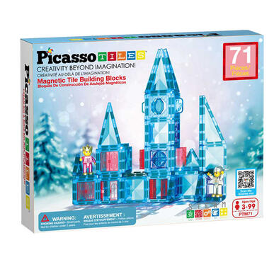 PicassoTiles 磁力片積木玩具 - 冬季主題透光彩色71塊套裝