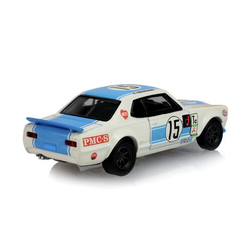 GreenLight 1972 Nissan Skyline with (50th Victory) Custom Wheels and Black Roll cage &ndash; White