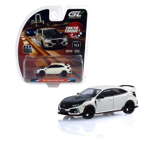 GreenLight 2018 - Honda Civic Type R (FK8) with Custom Wheels and Carbon Hood - Championship White - Tokyo Torque