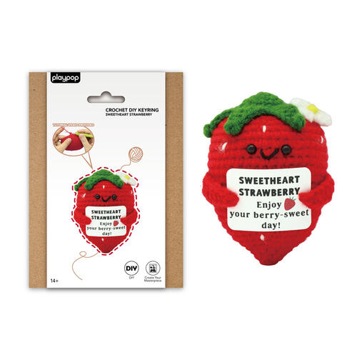 playpop Diy Crochet Keyring - Strawberry