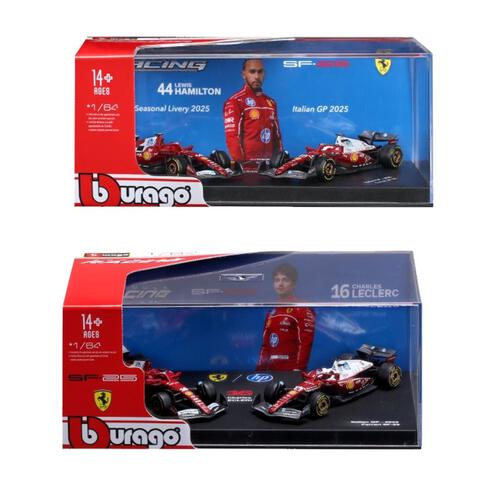 Bburago 1:64 Ferrari Sf25 2025 2-Pack&nbsp; #16/#44  - Assorted (1 Pc)